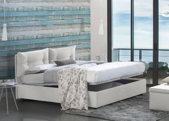 Dmora Dmora - Cama De Plaza Y Media Djankt, Cama Contenedor Con Revestimiento De Tela, 100% Made In Italy, Apertura Frontal, Adecuado Para Colch&oacute;n Cm 120x19