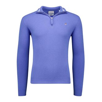 GANT Truien & Vesten, Heren, Blauw, 2Xl, Wol, Superfine Lamswol Half-Zip Trui