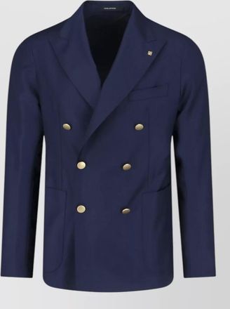 Tagliatore double breasted blazer gold tone buttons