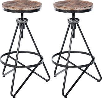 Clp Clp - Lote De 2 Taburetes De Bar Karla Plateado
