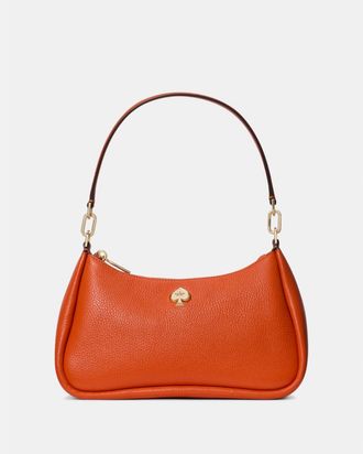 Kate Spade New York Womens Kayla Shoulder Bag - Orange Leather - One Size