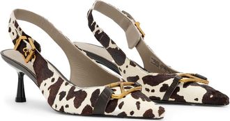 AllSaints Hera Pointed Toe Slingback Pump in Cow Print at Nordstrom, Size 10.5Us