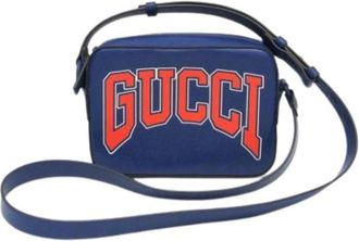 Gucci Pre-owned Cross Body Bags, female, Blue, Size: ONE SIZE Pre-owned Interlocking G Shoulder Bag