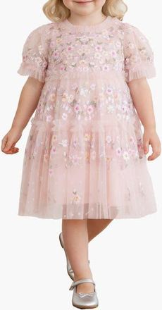 Needle & Thread Garland Ribbon Baby DressBaby in Peony Pink/multi at Nordstrom, Size 18-24M