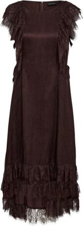 Copenhagen Muse Midi Jurk - Dames - Casual kleedjes - Bruin - XS - Kleedjes
