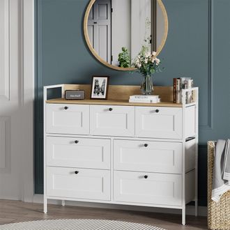 Vicco Mesa Auxiliar Belaro, Blanco, 98 X 85 Cm Con 7 Cajones, Vicco