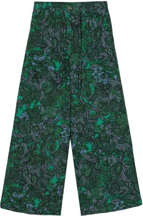 Pierre-Louis Mascia Adanastr wide-leg trousers - women - Silk/Spandex/Elastane - S - Green