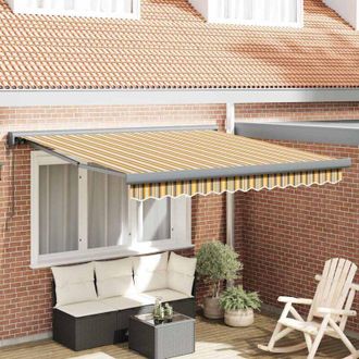 vidaXL Vidaxl - Toldo Retr&aacute;ctil Manual Multicolor 300 X 250 Cm Tela, Metal