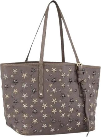 Jimmy Choo London Pre-owned Tote Bag - Dames - Vintage Shopper - Grijs - ONE Size - Leer - Vintage