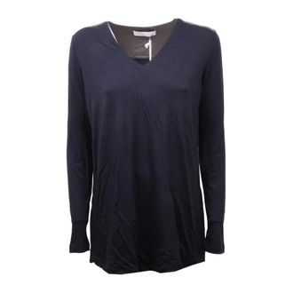Fabiana Filippi Long Sleeve T-Shirts, female, Blue, XS, Long Sleeve Top