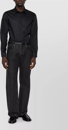 Emporio Armani cotton monogram jacquard long-sleeve shirt