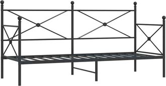 vidaXL Day Bed without Mattress Black 90x200 cm Steel Vidaxl