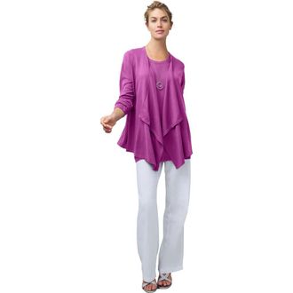 Jessica London Flyaway Cardigan in Deep Orchid at Nordstrom, Size Medium