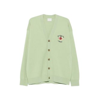 Dr&ocirc;le de Monsieur Embroidered-logo V-neck Cardigan