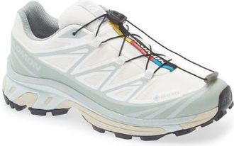 Salomon XT-6 Gore-Tex Waterproof Sneaker in White/Green Milieu at Nordstrom, Size 11 Womens