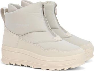 Pajar Gala Front Zip Waterproof Platform Ankle Bootie in Chalk at Nordstrom, Size 6.5