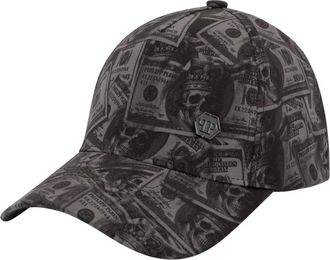 Philipp Plein Baseballpet All-Over Plein Dollar - unisex - Accessoires - Zwart - Maat: ONE Size Katoen