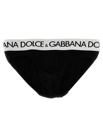 Dolce & Gabbana Black midi Stretch Cotton Brief