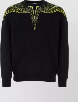 Marcelo Burlon ribbed crew-neck sweater with embroidered detailing