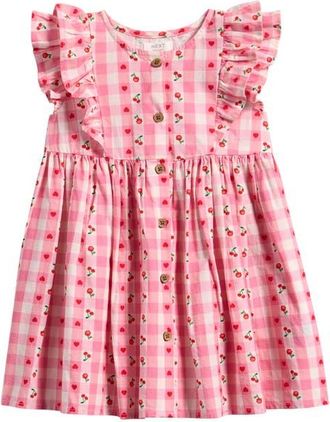 Next Kids Gingham Floral Frill Dress in Pink at Nordstrom, Size 1.5-2Y