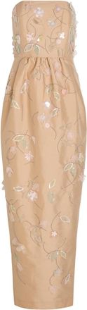 Bernadette Bernadette Lena Floral Bead-embellished Maxi Dress - Beige - 36 (UK8 / S)