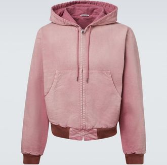 Auralee Cropped cotton hoodie