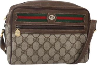 Gucci Pre-owned Cross Body Bags, female, Beige, Size: ONE SIZE Pre-owned Vintage Canvas Cross Body Bag