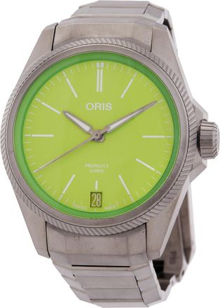 Oris Pre-owned Oris ProPilot Automatic Green Dial Mens Watch 01 400 7778 7157-SET