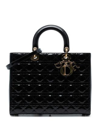 Dior 2014 Large Patent Cannage Lady Dior satchel - Nero