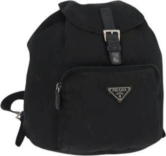 Prada Pre-owned Backpacks, female, Black, Size: ONE SIZE Pre-owned Vintage Nylon Backpack