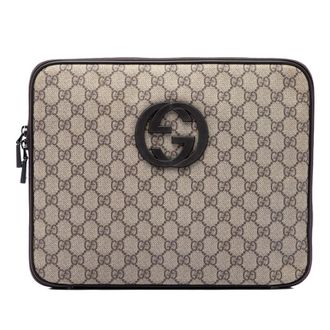 Gucci Pre-owned Gucci GG Supreme Interlocking G Laptop Case Ladies L9V5E9KZ3QZ9X3V9