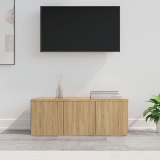 vidaXL Vidaxl - Mueble De Tv Madera Contrachapada Color Roble 80x34x30 Cm