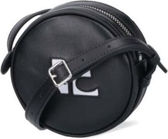 Courr&egrave;ges Mini Reedition Circle Bag Crossbody - Black