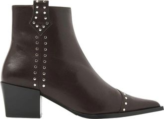 VIA VAI Kate Brandy Enkellaarsjes - Dames - Cowboylaarzen - Bruin - 40 EU - Leer - Schoenen