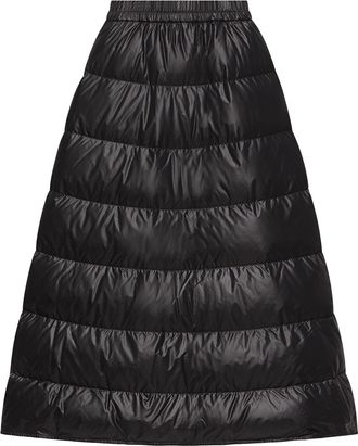 Moncler Moncler A-line Down Midi Skirt, Women, Black, Size: 38
