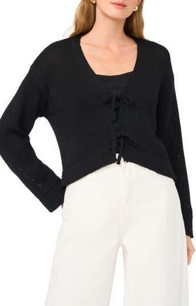 1.State Front Tie Cardigan in Rich Black at Nordstrom Rack, Size Small
