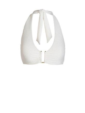 Change of Scenery Shana U-Bar Halter Bikini Top in Ivory/gold Metallic at Nordstrom, Size X-Small