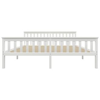 Berkfield Home Modern Bed Frame White Solid Pinewood 180x200 cm Super King