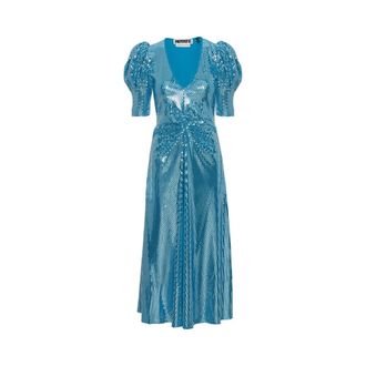 Rotate Sierina Jurk - Dames - Feestkleedjes - Blauw - XS - Kleedjes