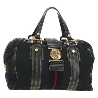 Gucci Pre-owned Handbags, female, Black, Size: ONE SIZE Pre-owned GG Canvas Hand Bag