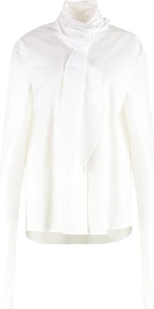 Alberta Ferretti Alberta Ferretti Womens Cotton Poplin Shirt - White - Size Medium