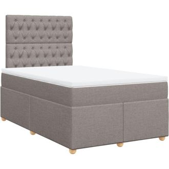 vidaXL Vidaxl - Cama Box Spring Con Colch&oacute;n Tela Gris Taupe 120x200 Cm