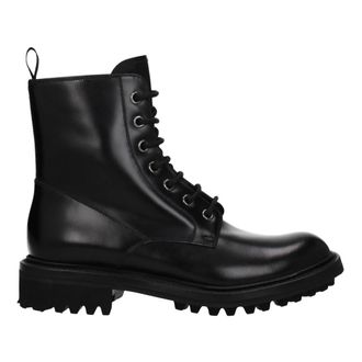 Churchs Schoenen, Dames, Zwart, 36 1/2 EU, Leer, Enkellaarsjes met veters