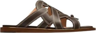 Bally Glada Leather Flat Sandals, Brand Size 36 ( US Size 5.5 )