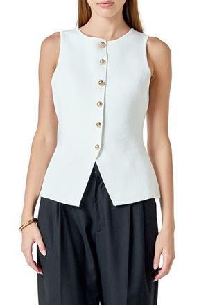 endless rose Knit Button-Up Vest in Cream at Nordstrom, Size X-Small