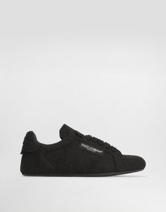 Dolce & Gabbana Split Leather Portofino Soft - Man Sneakers Black 41.5