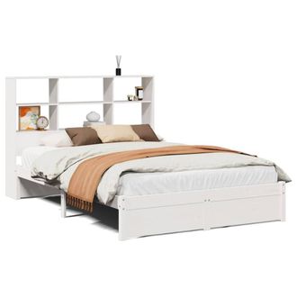 Berkfield Home Bookcase Bed without Mattress White 160x200cm Solid Wood Pine | Size: 160x200 cm