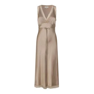 Lollys Laundry Clari LL Midi Jurk - Dames - Casual kleedjes - Beige - 2XL - Polyester - Kleedjes