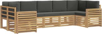 vidaXL Conjunto De Sof&aacute;s De Exterior 7 Uds. Blanco Y Antracita Vidaxl