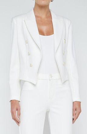 L'agence Wayne Crop Double Breasted Jacket in Ivory at Nordstrom, Size Large